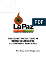 INTRODUCCION AL NUEVO DERECHO MUNICIPAL AUTONÓMICO EN BOLIVIA - Versión 2011