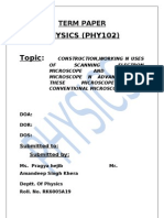 Construction Working and Use of Tunneling Microscope N Their Advantage