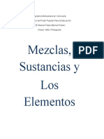 Mezclas, Sustancias, Elementos