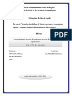 La Gestion Des Moyens de Paiement Au Sein Des Banques Algériennes