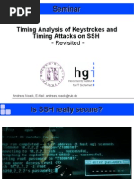 Timing Analysis of Keystrokes and Timing Attacks On SSH - Revisited