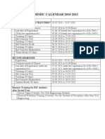 Academic Calendar 2010-11