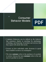 Consumer Behaviour Models 