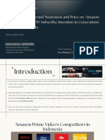 The Influence of Brand Awareness and Price On Amazon Prime Video's SVOD Subscribe Intention in Generations Y and Z in Indonesia