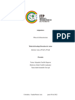 Informe de Visita A La Ptap y Ptar de Puerto Caicedo, Putumayo. Obras de Infraestructura Toc V Semestre