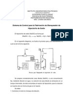 Sistema de Control para La Fabricación de Blanqueador de Hipoclorito de Sodio