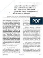 Importance Value Index and Species Relative Contribution To Carbon Stocks in Savanna Ecosystems Implications For Climate Change Mitigation and Forest Management in Patako Forest (Senegal)