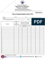 Group Screening Test Form Per Class