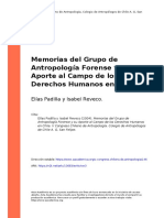 Elías Padilla y Isabel Reveco (2004) - Memorias Del Grupo de Antropología Forense y Su Aporte Al Campo de Los Derechos Humanos en Chile