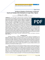 The Effect of Mentoring On Employee Performance of Selected Small and Medium Scale Enterprises in Lagos State, Nigeria