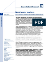 World Water Markets: High Investment Requirements Mixed With Institutional Risks