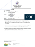 District Memo 027 2022 District Oral Reading Pre Test