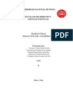 Universidad Nacional de Piura: Trabajo Final Disolución Del Congreso 2019