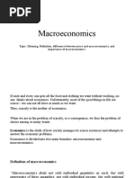 Macroeconomics: Topic: Meaning, Definition, Difference Between Micro and Macroeconomics, and Importance of Macroeconomics