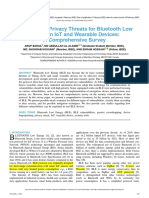 Security and Privacy Threats For Bluetooth Low Energy in IoT and Wearable Devices A Comprehensive - Survey