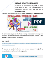 Actividades Aprende Casa 20 Mayo Segundo Grado