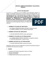 Acta de Instalación Del Comité de Seguridad y Salud en El Trabajo