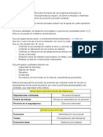 Departamento Solicitante: Puesto de Trabajo: Posición en El Organigrama