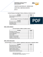 PPG Artes Edital Mestrado 2023