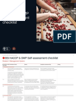 HACCP and GMP Self Assessment Checklist