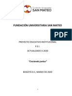 Fundación Universitaria San Mateo: Proyecto Educativo Institucional P.E.I. Actualizado A 2020