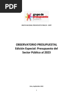 Observatorio Presupuestal Edición Especial: Presupuesto Del Sector Público Al 2023