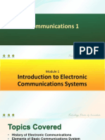 Module 1 - Introduction To Electronic Communications Systems - ECE0025