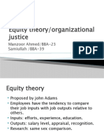 Equity Theory and Organizational Justice