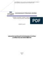 Análise de Um Projeto de Expansão e Outras Alternativas de Investimentos Passei Direto