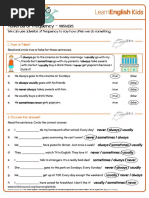 Adverbs of Frequency - Answers