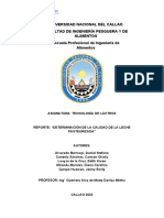 Reporte-Determinación de La Calidad de La Leche Pasteurizada