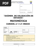 EXÁMEN 1° - 2° MEDIO Inglés