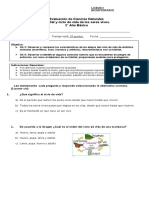 Evaluación CIENCIAS EL Habitat 2° Basico