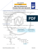 I. Ángulos Formados Por Dos Rectas Paralelas y Una Secante