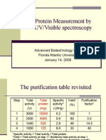 Protein Measurement by UV/Visible Spectroscopy: Advanced Biotechnology Lab I Florida Atlantic University January 14, 2008