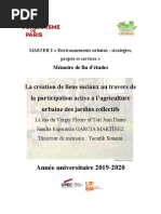 La Création de Liens Sociaux Au Travers de La Participation Active À L'agriculture Urbaine Des Jardins Collectifs