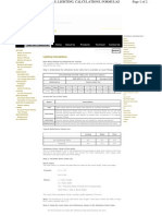 Lighting Calculations Formulas