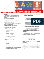 Sistema de Ecuaciones Lineales para Tercer Grado de Secundaria