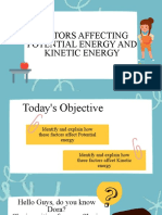 Factors Affecting Potential and Kinetic Energy - 012431