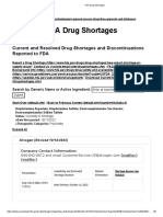 FDA Drug Shortages