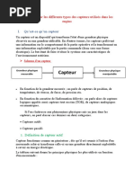 Généralités Sur Les Différents Types Des Capteurs Utilisés Dans Les Engins