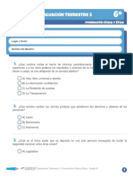 Examen Formación Cívica y Ética - Trimestre 3 - 6