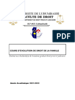 Cours de L'evolution de La Famille g3 Droit Prive Et Judiciaire-1