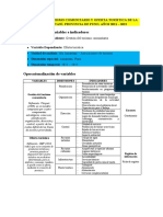 Tema de Investigación, Operacionalización de Variables y Matriz de Consistencia