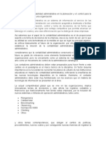 Importancia de La Contabilidad Administrativa en La Planeación y El Control para La Toma de Decisiones en Una Organización