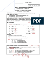 Module in Mathematics 9: Pasay - M9 - Q1-W1-02