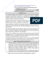 Programa Da UC de Metodologia de Ensino Da Matemática