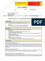 PT1 Data Sheet Cell Structure Examining Plant and Animal Cells 1