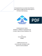 An Analysis of Grammatical Errors in Academic Essay Written by The Fifth Semester Students of English Education Study Program of UIN Raden Fatah Palembang