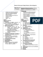 Anexo 4. Esquema de Memoria Técnica para Trabajo Práctico y Plan de Negocios